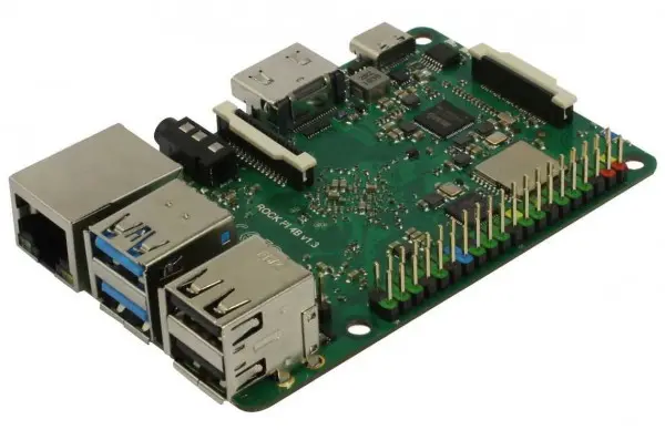 Rock Pi 4 Model B 2GB (mit Dualband 2,4/5GHz WLAN/Bluetooth 5.0) mit UFL Anschluss – Ansicht 3