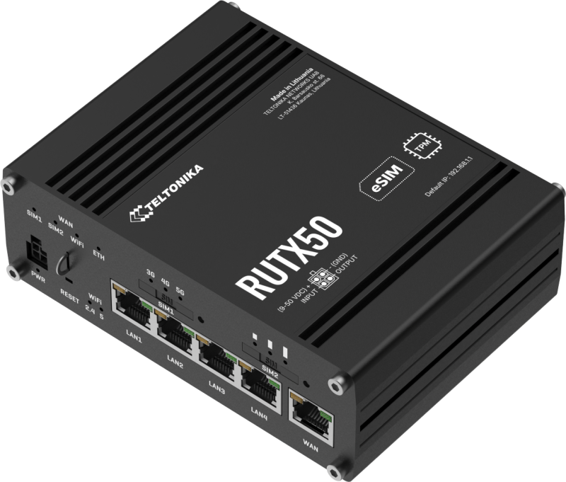 Teltonika · Router · RUTX50 · 5G Modem Router/WLAN · eSIM – Ansicht 3